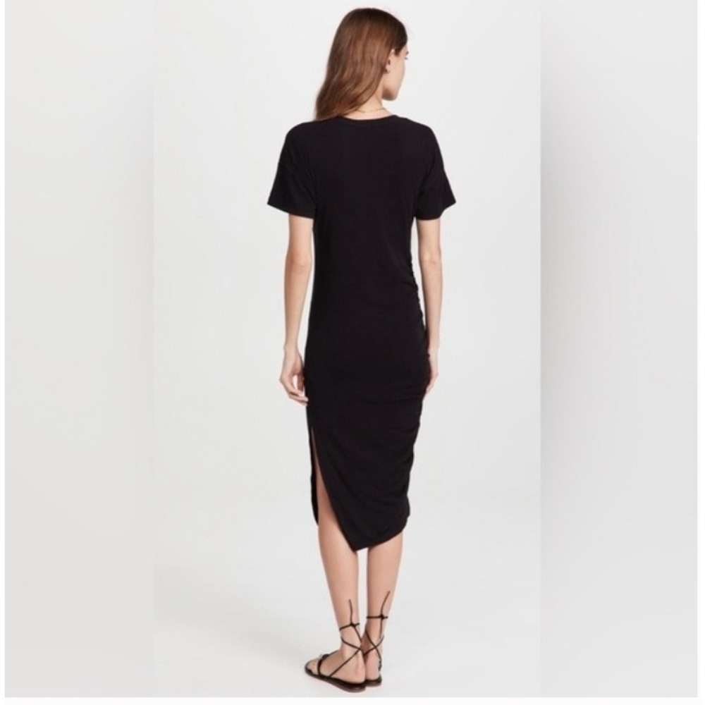 Classic Black Midi Dress with Side Slit - Picture 2 of 8